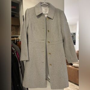 J. Crew Lady coat in grey with Gold Buttons